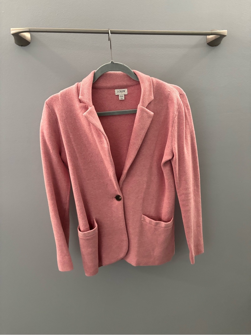 J. Crew Dusty Rose Knit Blazer - Single Button Pocket Jacket